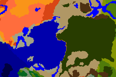 Predicted biome map for seed 16423413786 around 0, 0