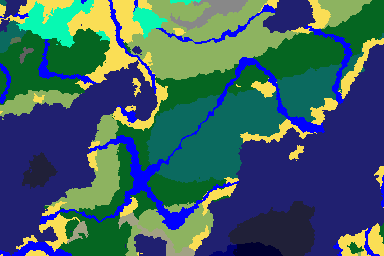 Calculated biome map for seed 3598728236 around 0, 0