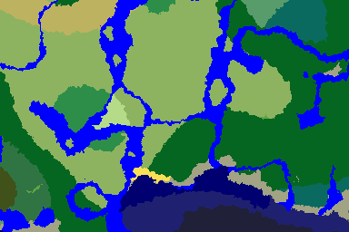 Calculated biome map for seed 4698916 around 0, 0