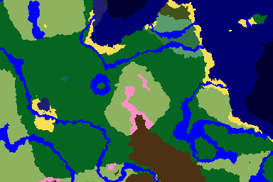 Predicted biome map for seed 2734971658 around 0, 0