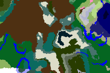 Przewidywana mapa biomów dla ziarna 260195924 wokół 0, 0